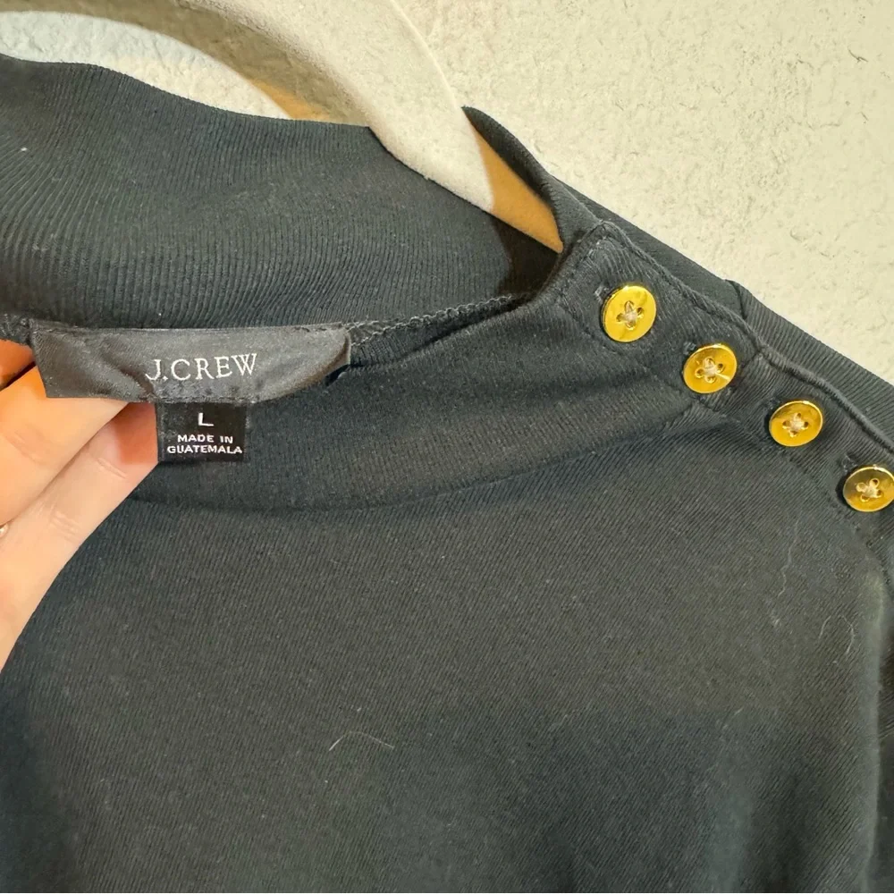J. Crew mock neck gold button top large‎ fall 2023